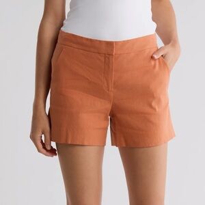 Cos High Waisted Tailored Cotton Ribbed Shorts in Burnt Orange Size 4 Small
